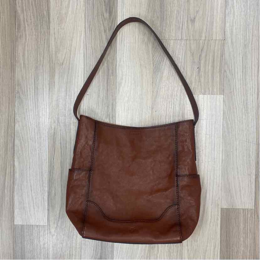 Frye Brown Leather Solid Shoulder Handbag - image 1