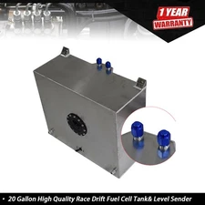 Aluminum 20 Gallon High Quality Race Drift Fuel Cell Tank& Level Sender