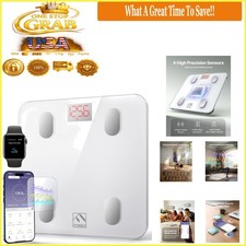 Smart Body Fat Scale with BMI, Muscle, Bone, Body Water, App Sync White