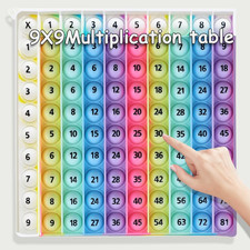   Rainbow Multiplication Table Game Learning Board, 9X9 Educational Mathstem Sens