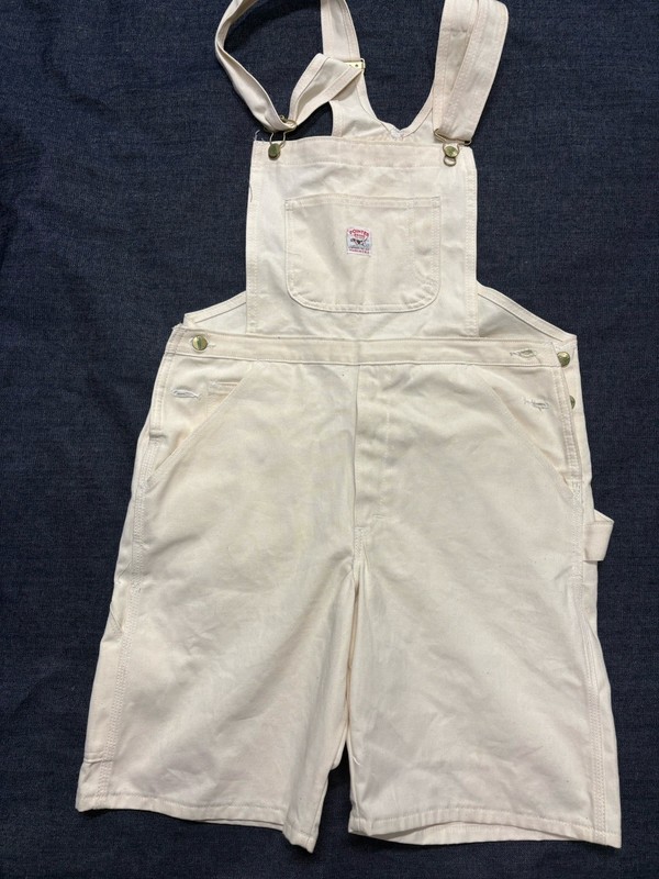 Pointer Brand Carpenter Natural Deadstock Overalls Shorts Made In USA S 32