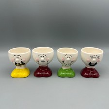 4 Vintage Retro Novelty Funny Face Egg Cups