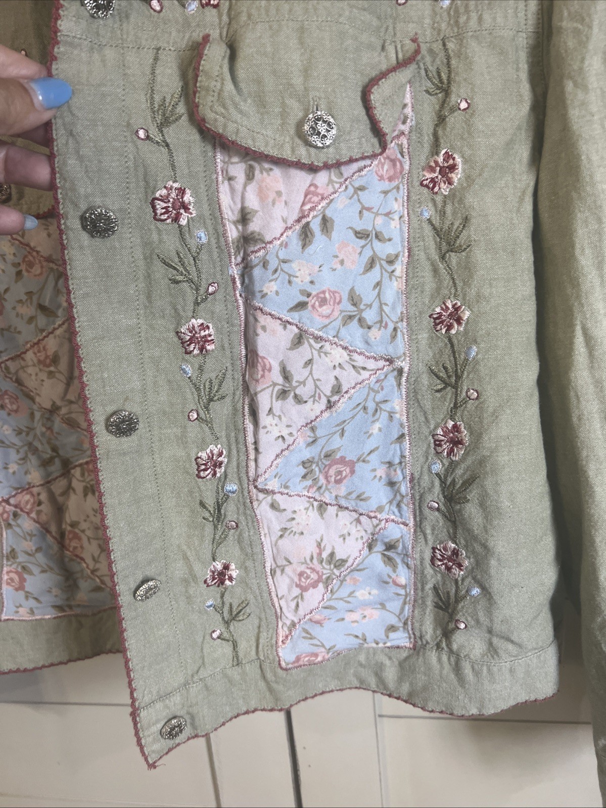 Tantrums Embroidered Patchwork Boho Artisan 100% … - image 3