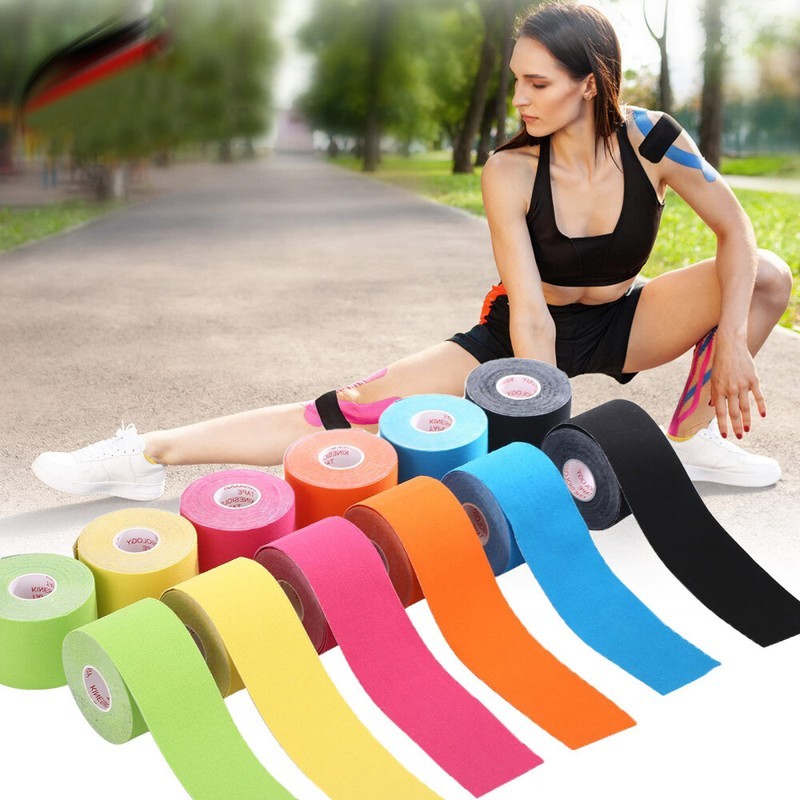 12Rollen Kinesiologie Tape Kinesio Tapes 5cm x5m Knie Gesicht Taping Sporttape