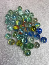 Vintage Cat  s Eye Marbles Lot of 40 Glass Play Worn Mixed Colors Collection