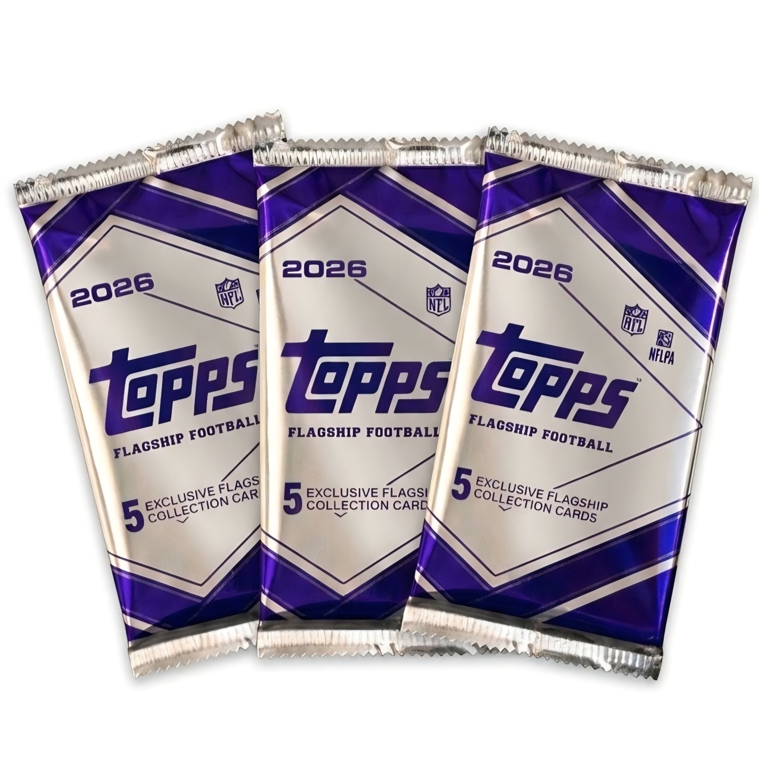 3 x 2026 Topps Flagship Football Silver Packs Lot Exclusive - Factory Sealed