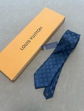 Louis Vuitton Mens Monogram Tie Navy Full Pac...