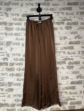 VERY NICE - CAMI NYC Brown Shiny Wide Leg Elastic Waist Pants - Size XS