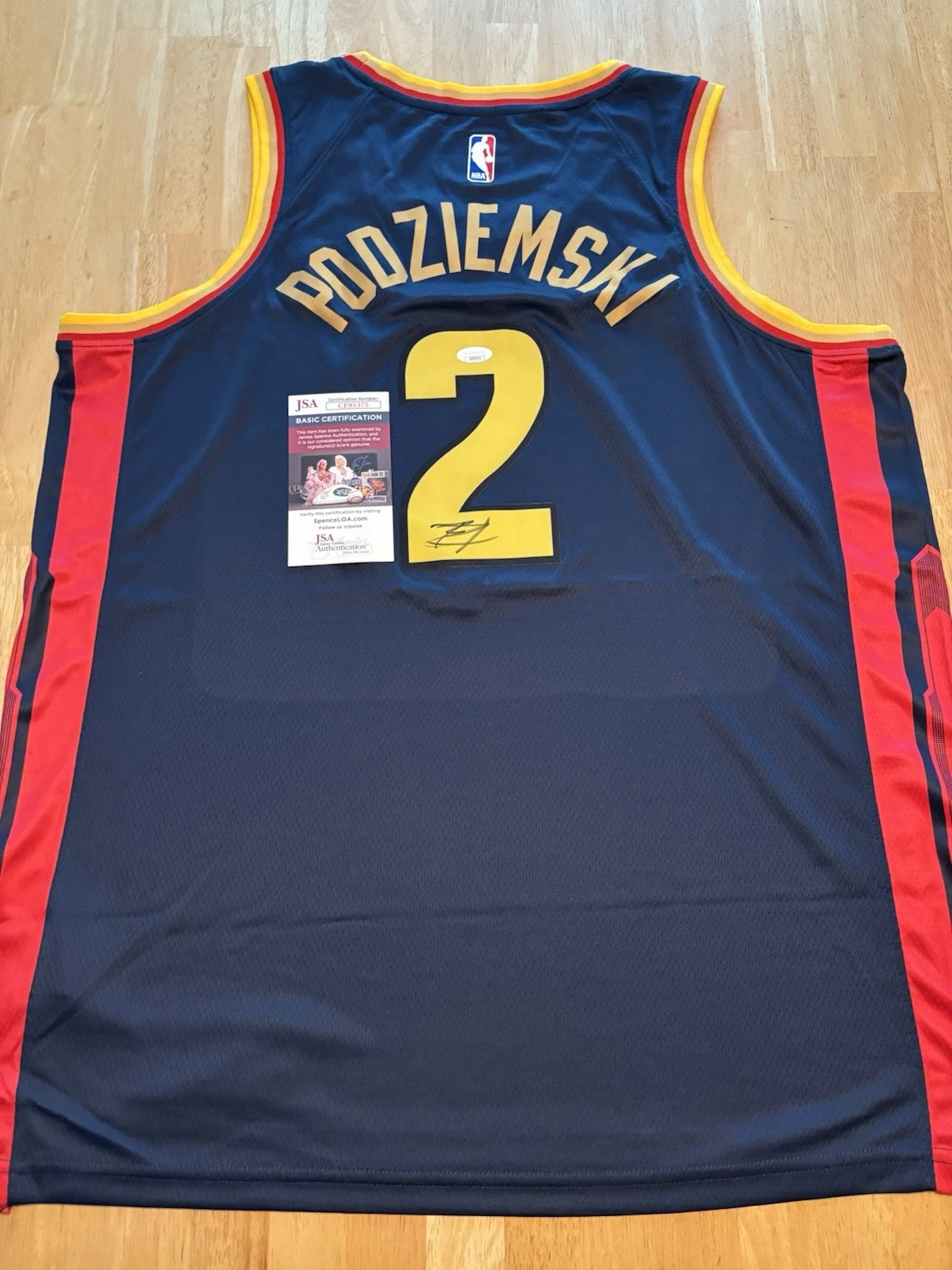 Brandin Podziemski   Signed Autographed Jersey Jsa Coa. Golden State Warriors