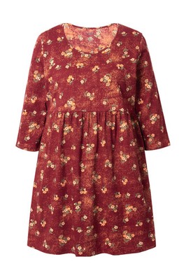 Ulla Popken Damen große Größen Longshirt Punkte A Linie Rundhals 3 4 Arm 842777