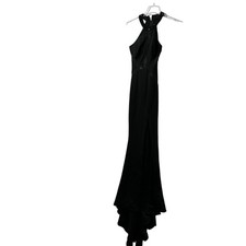 Sherri Hill Dress Womens 6 Black Beaded Halter Mermaid Formal Gown Long Train