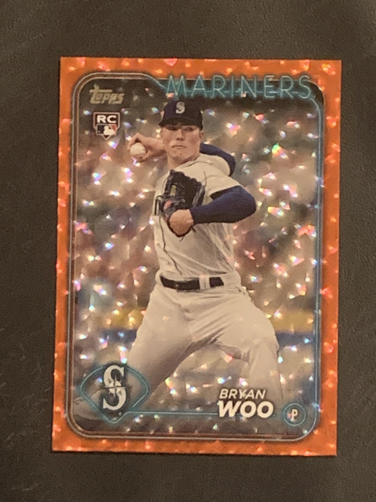 2024 Topps Base Set Series 1 Orange CrackelFoil  Bryan Woo #12 RC 213/299
