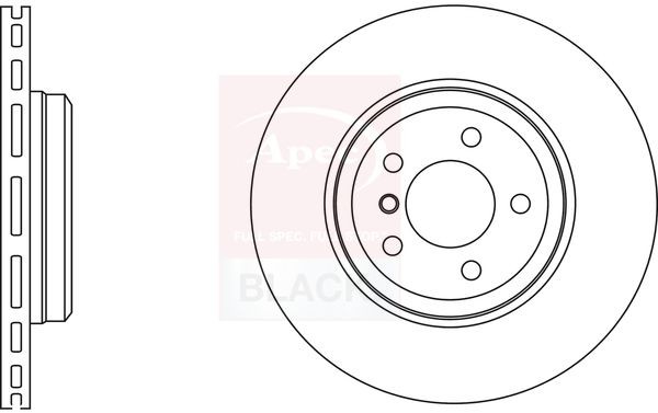 Apec Black 2x Brake Discs Pair Vented Rear 345mm DSK2607B Apec Set 34216763827 Q