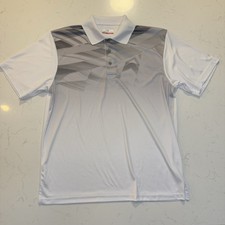 Grand Slam Golf Polo Short Sleeve White And Gray Design Men  s Large