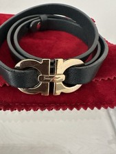 Salvatore Ferragamo Leder Armband Dunkelgrün