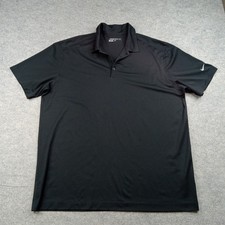 Nike Golf Polo Shirt Mens XL Black Solid Dri-FIT Golf Performance 637167-010