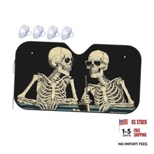 Windshield Sun Shade Funny Skeleton Car Front Window S:51x27.5 inch D02