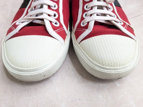 Dior Homme Sneaker Rot Herren 10 43 Low Tops Canvas Weiß Leder - Bild 4 von 18