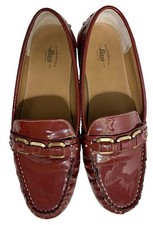 G.H. Bass Co. Women's Burgundy Man Made Loafer Slip-On Buckle Flats 9M