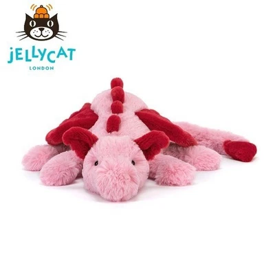 Peluche mítico de dragón corazón carmesí de San Valentín Jellycat 50 cm - etiquetas y bolsa antipolvo