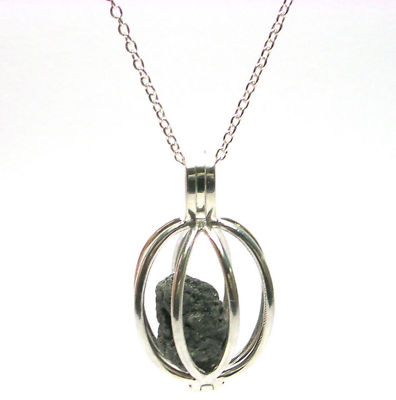 1+ Carat ROUGH DIAMONDS JEWELRY SILVER Necklace Cage