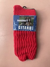 Vintage 1990s Gitano Slouch Socks 1 Pair Red Womens NEW OLD STOCK
