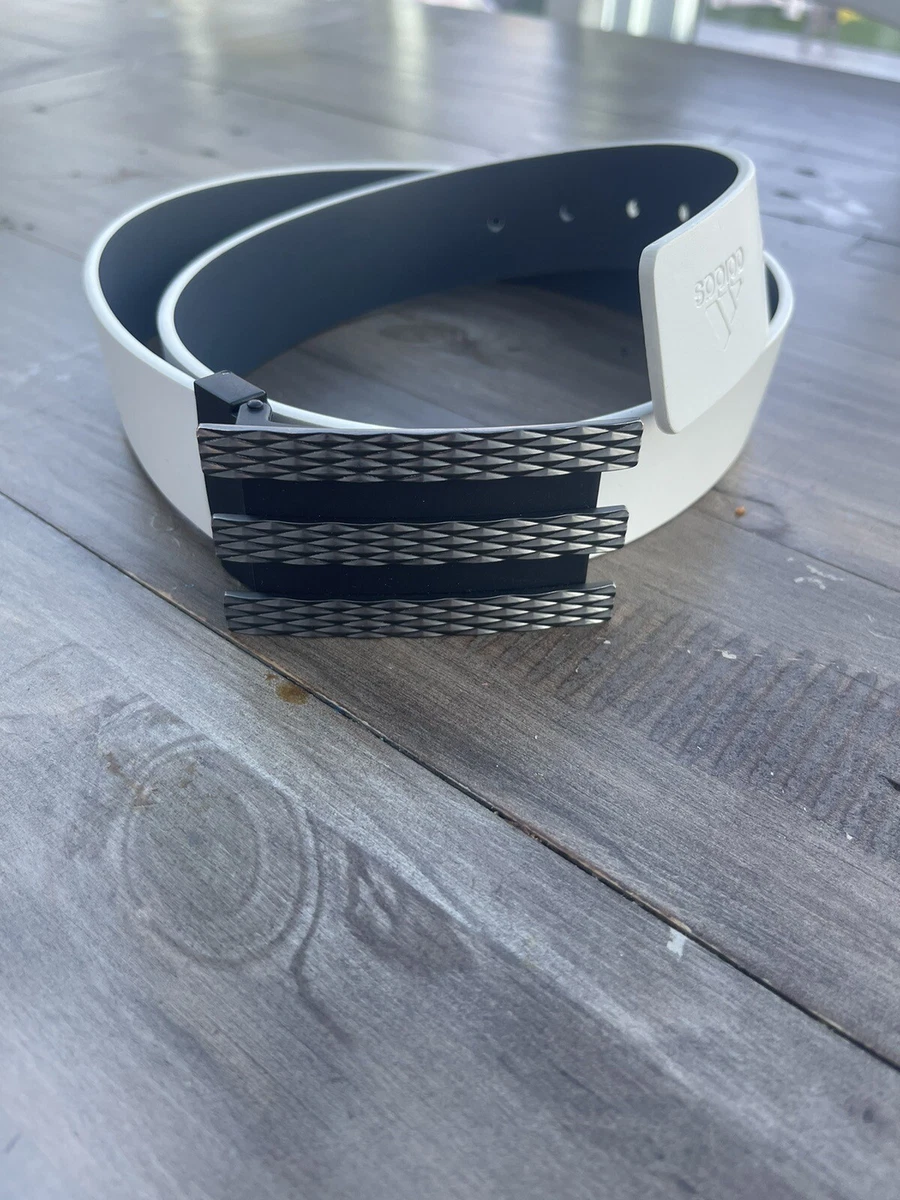 Adidas White Leather 3 Stripe Golf Belt 30 34in eBay