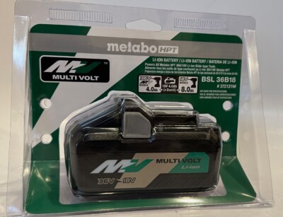 METABO HPT Multi-Volt Battery 36V/18V, 4.0 Ah/8.0 Ah, Lithium Ion, BSL36B18