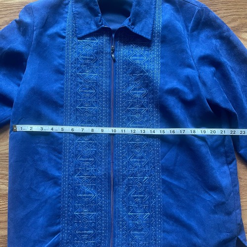 BonWorth Large Blue Cotton Long Sleeve Jacket w/Designs Marine Style - Picture 4 of 6