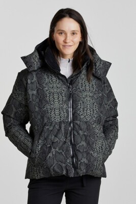 Varley Dorothy Ski Jacket Womens Black Snake Print Recco Size Medium  VAR00565