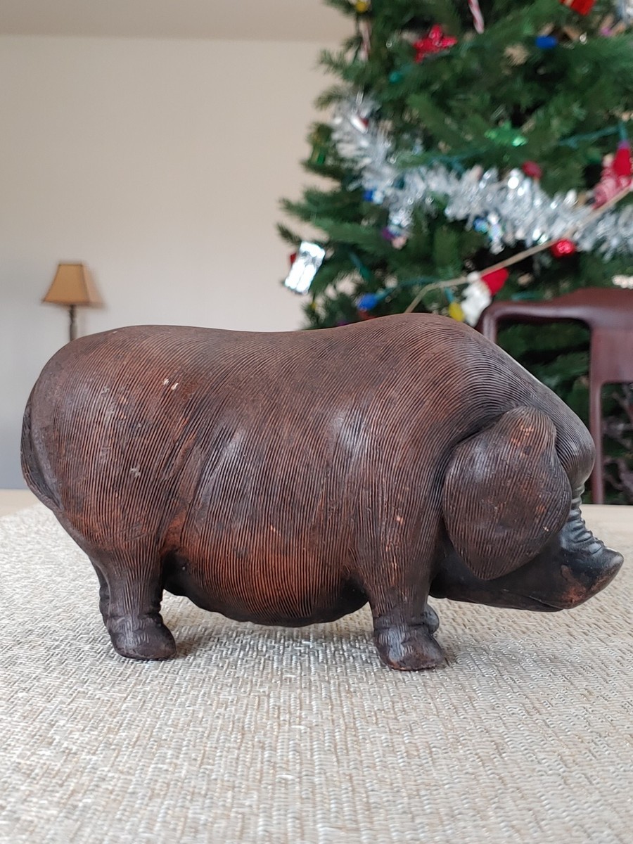 宜兴紫砂雕塑富贵肥猪Antique Chinese Yixing Zisha Purple Clay