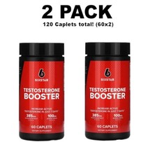SIXSTAR, PAQUETE DE 2, refuerzo de testosterona, 60 cápsulas cada una (¡120 en total!)
