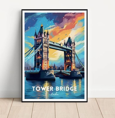 London Tower Bridge Travel Poster