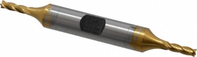 Hertel 1/8'', 3/8'' LOC, 3/8'' Shank, 3-1/16'' OAL, 4 Flute, HSS Square End Mill ...