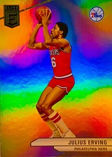 Julius Erving 2023-24 Donruss Elite Basketball Holo Refractor Base Card #179