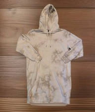 Gap Beige Tie Dye Hooded Sweatshirt Dress Sz M Pockets