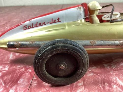 Vintage 12,5" Long Bandai Golden Jet Race Car #18 Blechspielzeugauto Made in Japan - Bild 10 von 14