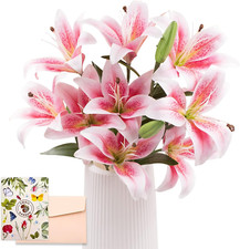 12 Fiori Di Giglio Di Tigre Artificiale a Stelo Lungo Con 9 Teste in Piena Fiori