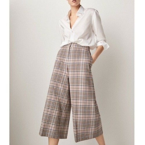 Massimo Dutti NWT Plaid Culotte Wide 