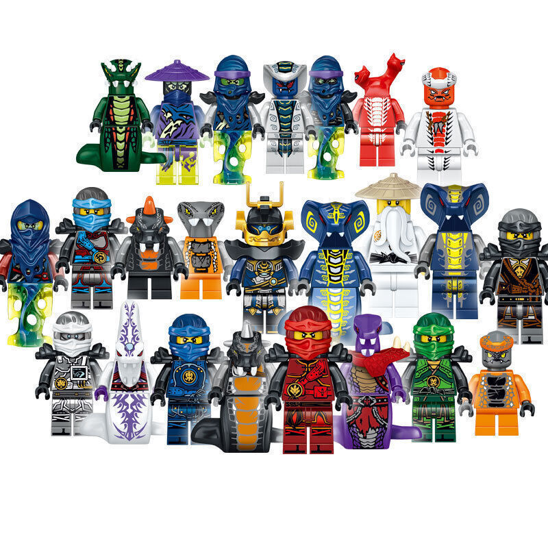 Set de 24 minifiguras Ninjago Kai Jay Sensei Wu Master bloques de construcción juguete