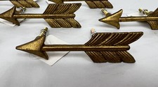 NUEVO Lote de 6 Perillas de Tiradores de Gabinete con Flecha de Metal Manijas Dardo de Latón Dorado
