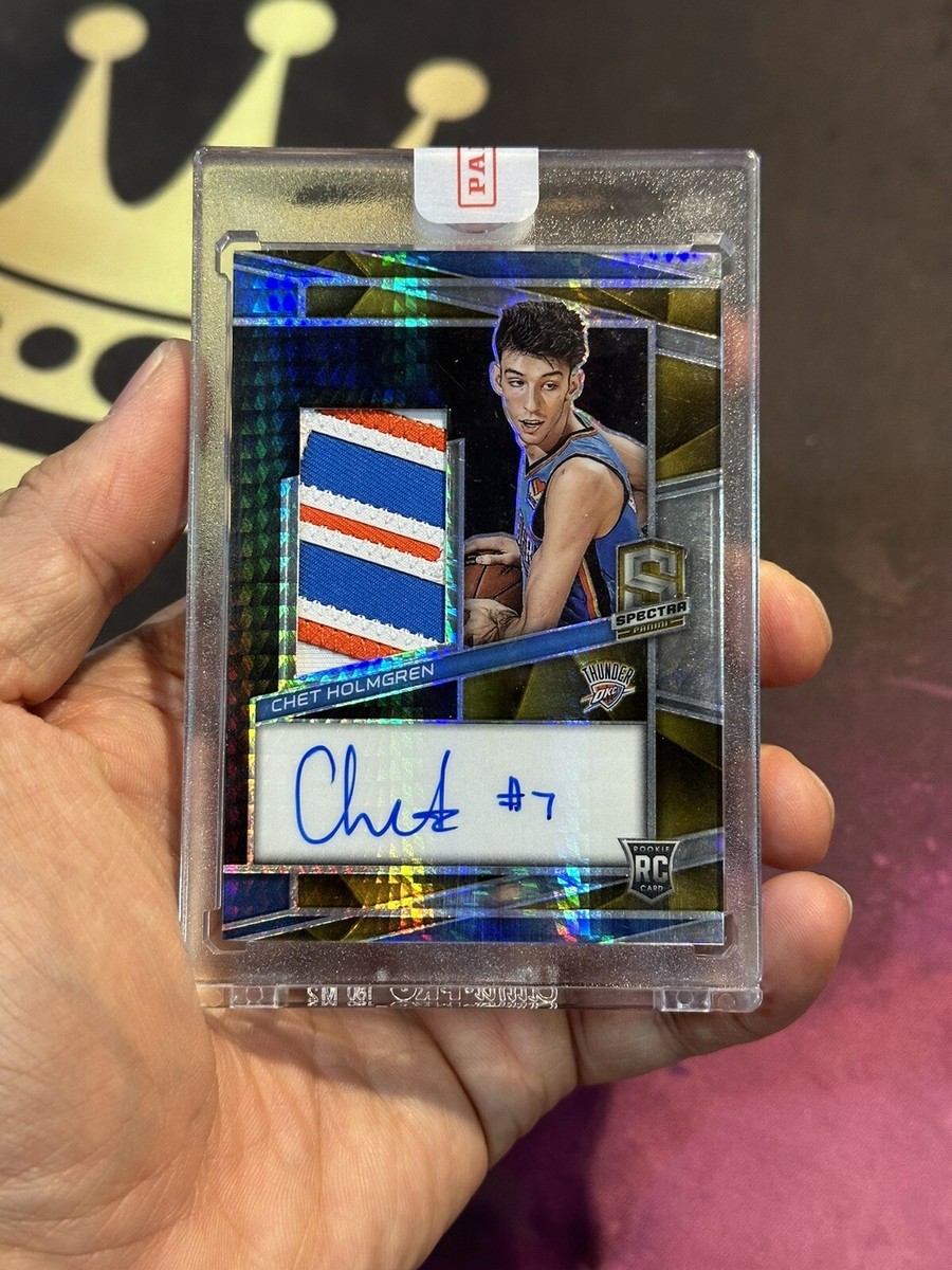 2022-23 Spectra Gold /10 Prizm #244 Chet Holmgren RPA Rookie Patch 