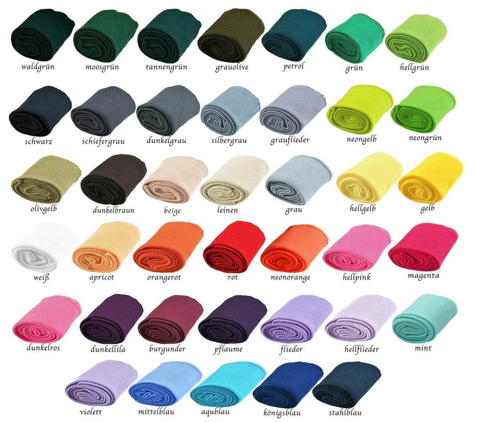 Strick Bündchen Set 3-tlg. Taillenbündchen + 2 Ärmelbündchen elastisch, Farbwahl