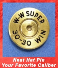 W-W SUPER 30-30 WIN   Brass Hat or Jacket Pin - Tie Tac Bullet