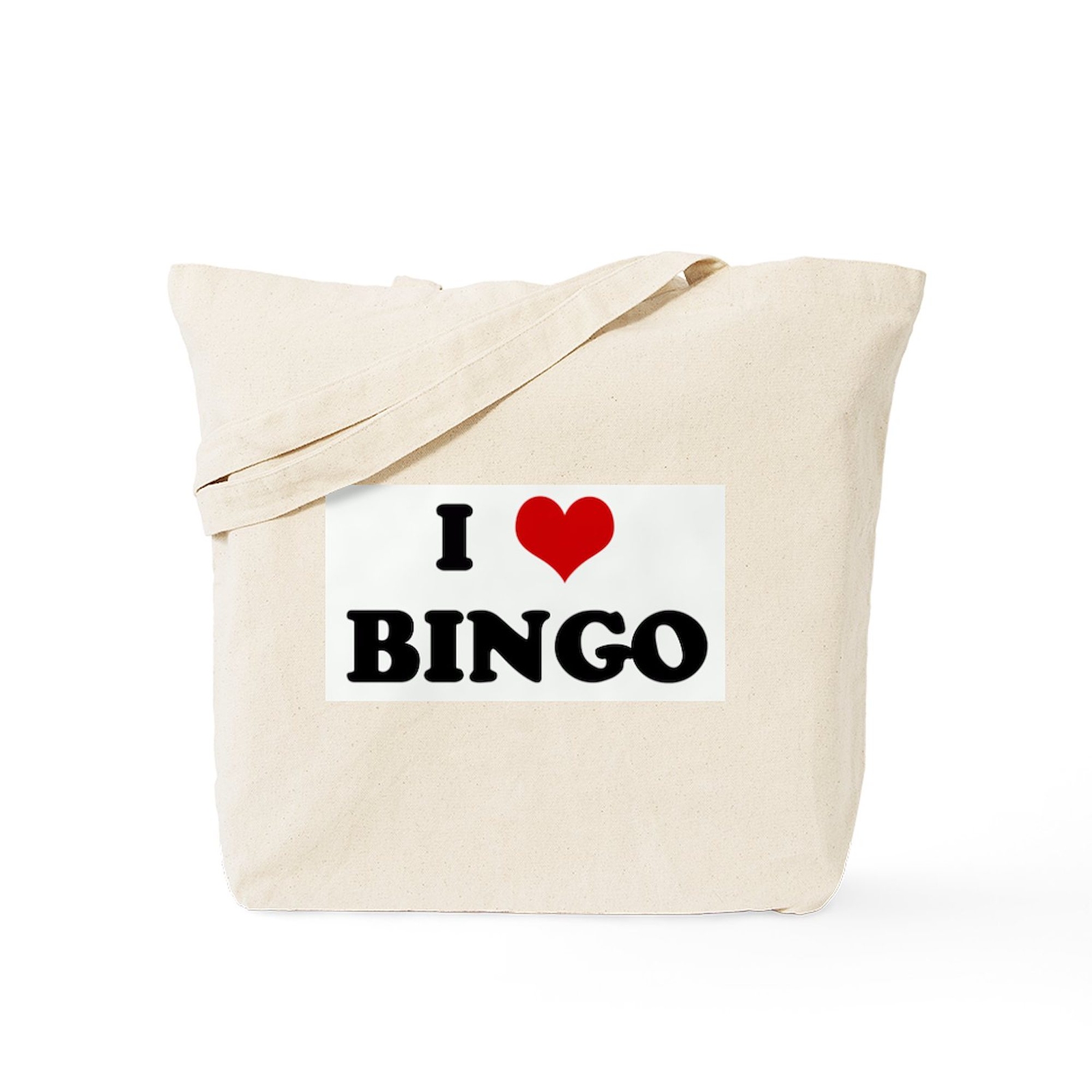 CafePress I Love BINGO Natural Canvas Tote Bag, Cloth Shopping Bag (98858963)