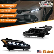 Pair LED Projector Headlights For Toyota Camry 8th gen 2018-2024 Front Headlamps