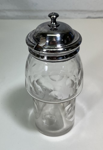 Antique Wilcox Silver Plate Rotating 5 Condiment Cruet Set #533 Etched Glass - Picture 14 of 21