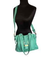 Simply Nina By Nina Raye Genuine Lambskin Turquoise Green Shoulder Crossbody Bag