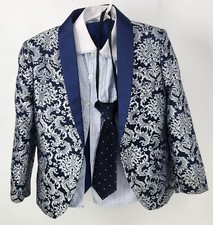 Kidsworld of USA 3 Piece Tuxedo Size 5 With Shirt  Tie Blue  Grey 