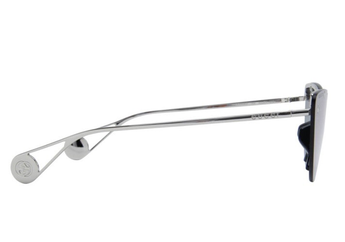 GUCCI【GG0666S】Cat-Eye SHIELD Auth GUCCI GG0666S Silver RIMLESS STAR STUDDED CAT-EYE